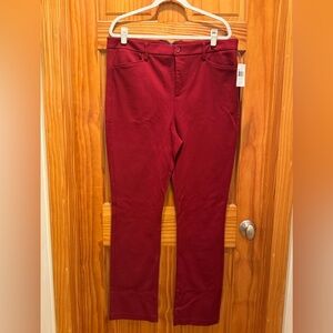 NYDJ high waisted Red Pants with stretch Size 16 NWT.
